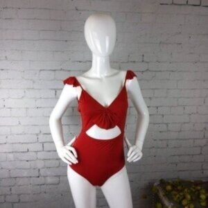 Joyfolie Suki Cut Out Swimsuit Carmine Red Small
